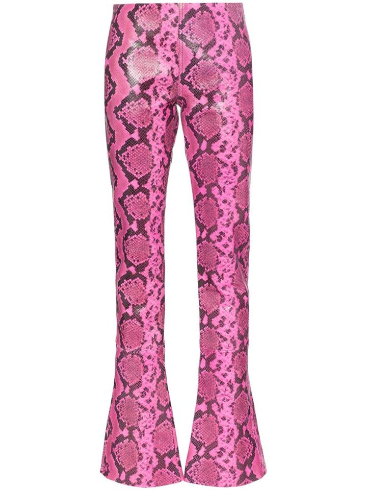 Marques'almeida Python Effect Leather Trousers - Pink