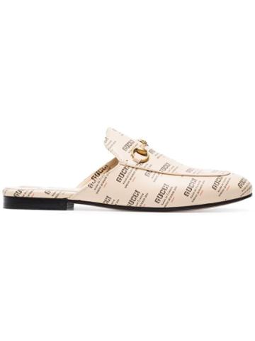 Gucci Nude Princetown Invite Leather Loafers - Neutrals