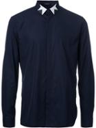 Neil Barrett Geometric Collar Shirt, Men's, Size: 41, Blue, Cotton