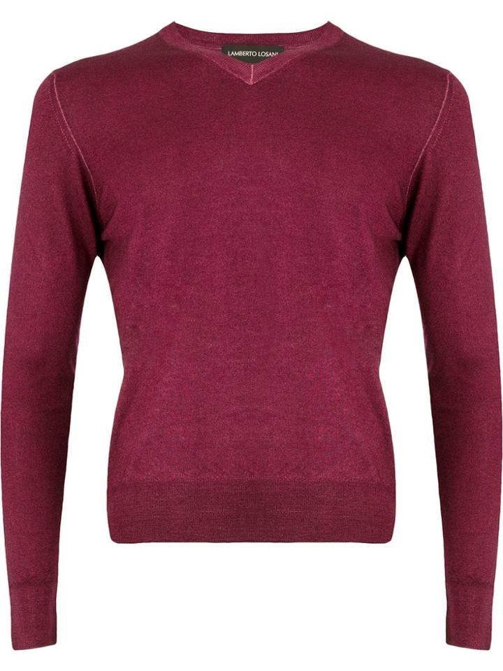 Lamberto Losani V-neck Sweater - Purple