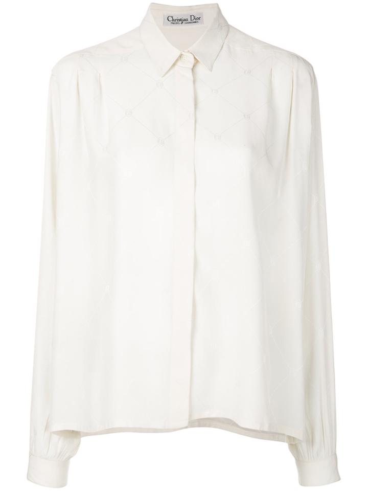 Christian Dior Vintage Tonal Logo Shirt - Nude & Neutrals