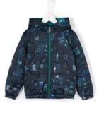 Paul Smith Junior Sketch Print Padded Parka, Boy's, Size: 10 Yrs, Blue