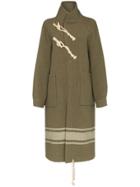 Hyke High Neck Duffle Coat - Green