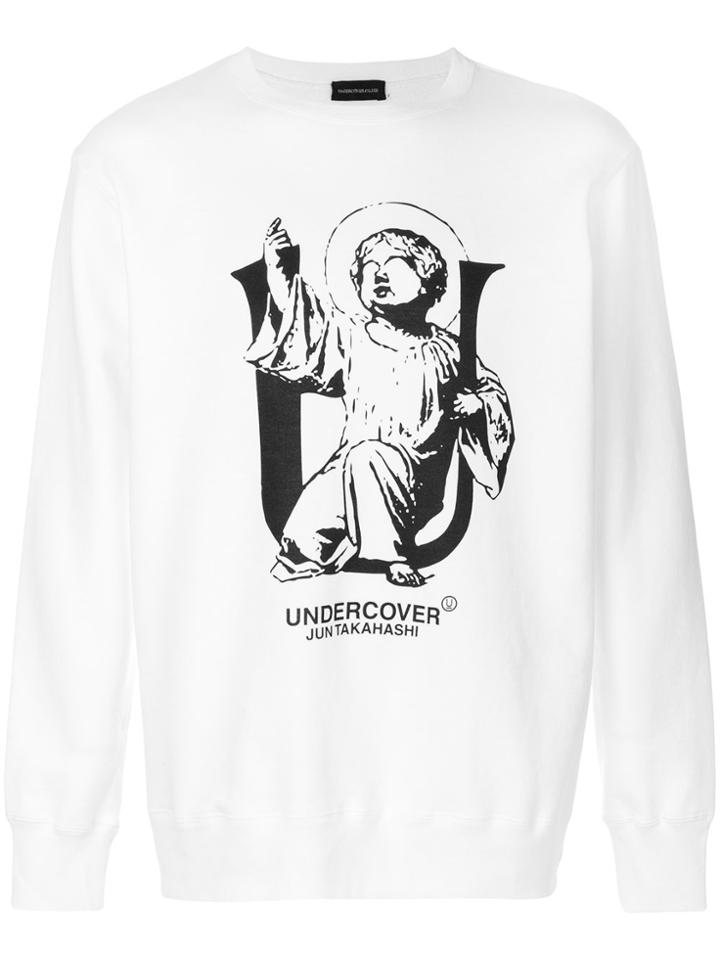 Undercover Angel Print Sweatshirt - White