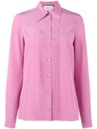 Gucci Pleated Silk Blouse, Women's, Size: 44, Pink/purple, Silk