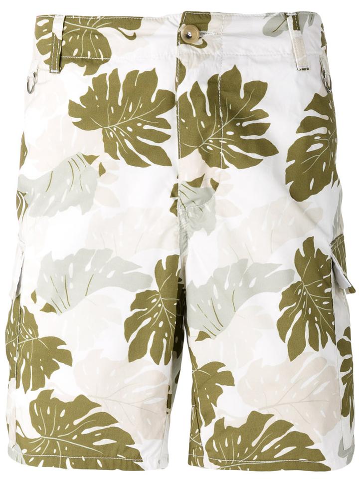 Ermanno Scervino Palm Print Pocket Shorts, Men's, Size: 52, Green, Cotton