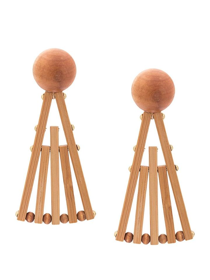 Cult Gaia Geometric Maxi Earrings - Nude & Neutrals