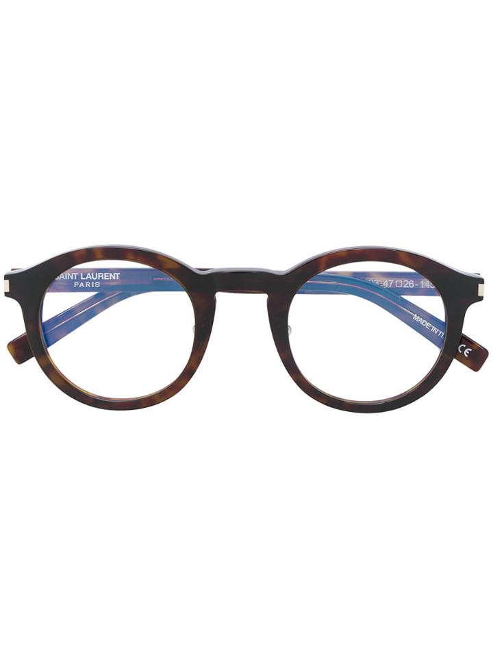 Saint Laurent Eyewear Round Glasses - Brown