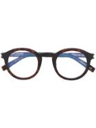 Saint Laurent Eyewear Round Glasses - Brown