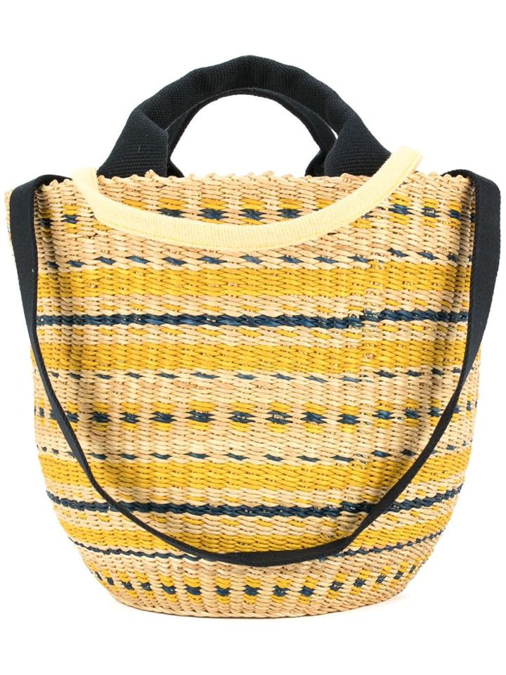 Muun Motif Round Tote Bag - Yellow