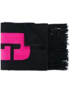 Msgm Kids Logo Intarsia Scarf, Girl's, Blue