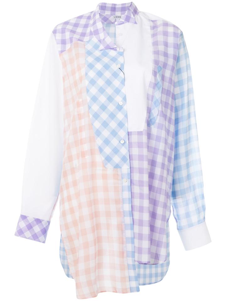 Loewe Asymmetric Check Skirt - White