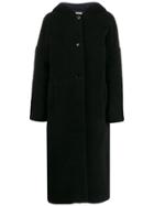 Inès & Maréchal Shearling Single-breasted Coat - Black
