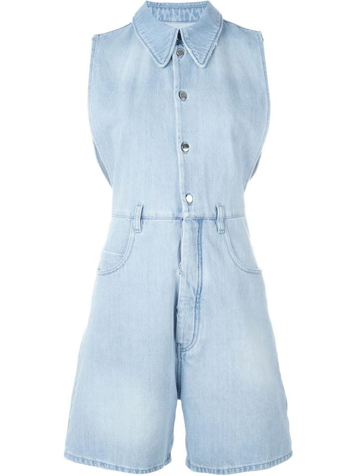 Mm6 Maison Margiela Sleeveless Denim Playsuit