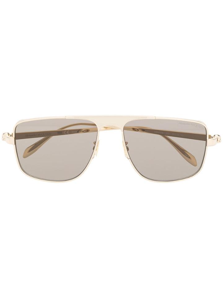 Alexander Mcqueen Eyewea Square Shaped Sunglasses - Gold