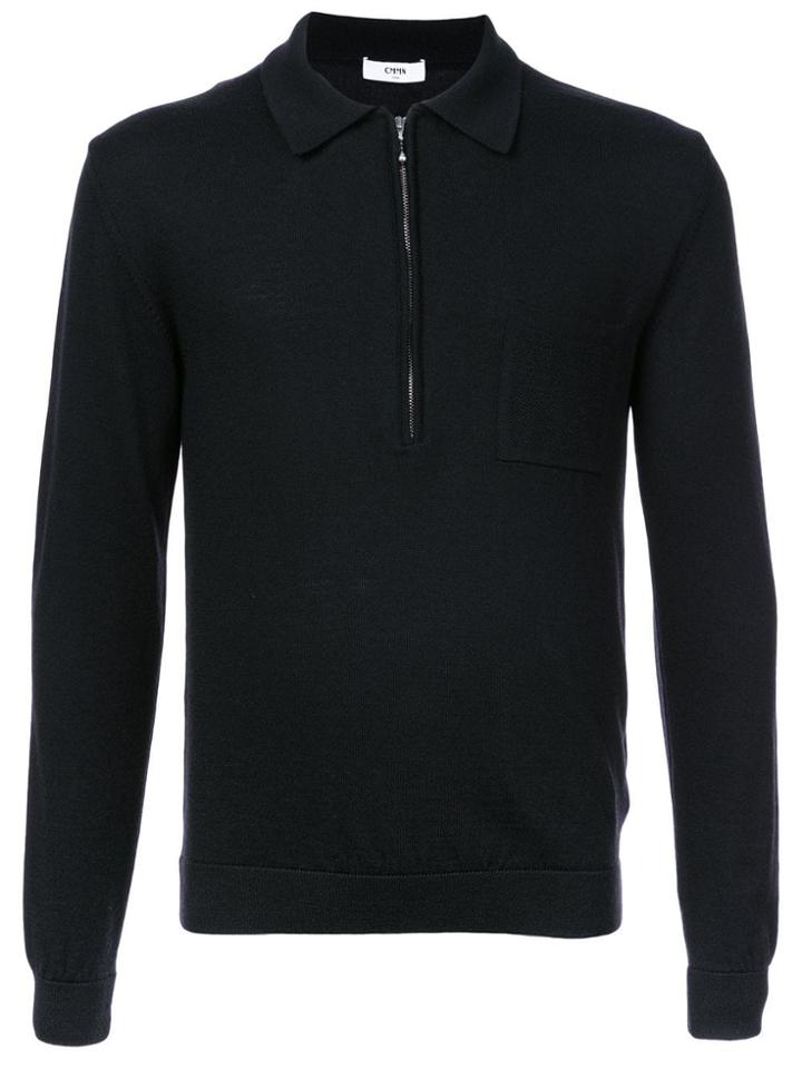 Cmmn Swdn Zipped Polo Shirt - Black