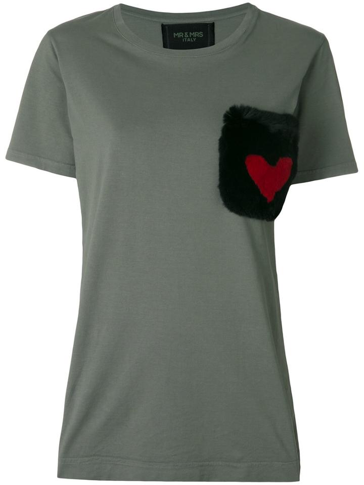 Mr & Mrs Italy - Patch Pocket T-shirt - Women - Cotton/rabbit Fur - S, Green, Cotton/rabbit Fur
