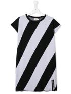 Andorine Striped T-shirt Dress - Black