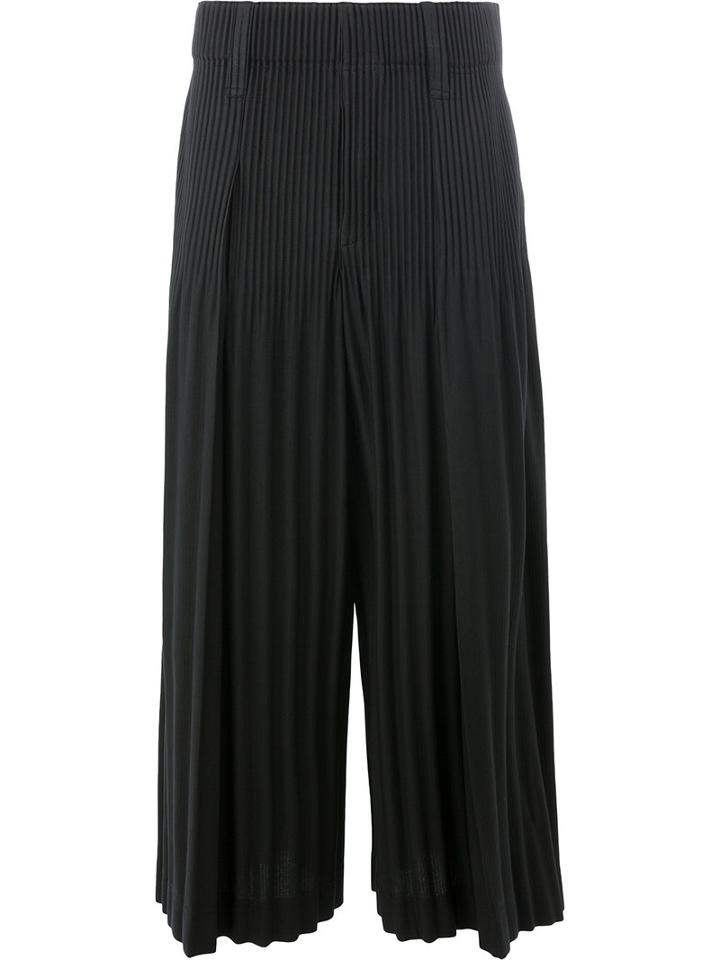 Homme Plissé Issey Miyake Wide-legged Pleated Trousers, Men's, Size: 1, Black, Polyester