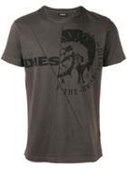 Diesel Logo Print T-shirt, Men's, Size: Xl, Green, Cotton