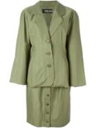 Fendi Vintage Pinstripe Skirt Suit, Women's, Size: 44, Green