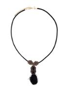 Megan Park Quartz Tassel Pendant Necklace, Women's, Black