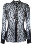 Burberry London Leopard Print Devoré Shirt, Women's, Size: 4, Grey, Silk/polyester