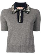 No21 Knitted Polo Shirt - Grey