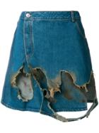 Ottolinger Distressed Mini Denim Skirt - Blue