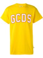 Gcds Logo Print T-shirt, Men's, Size: Large, Yellow/orange, Cotton