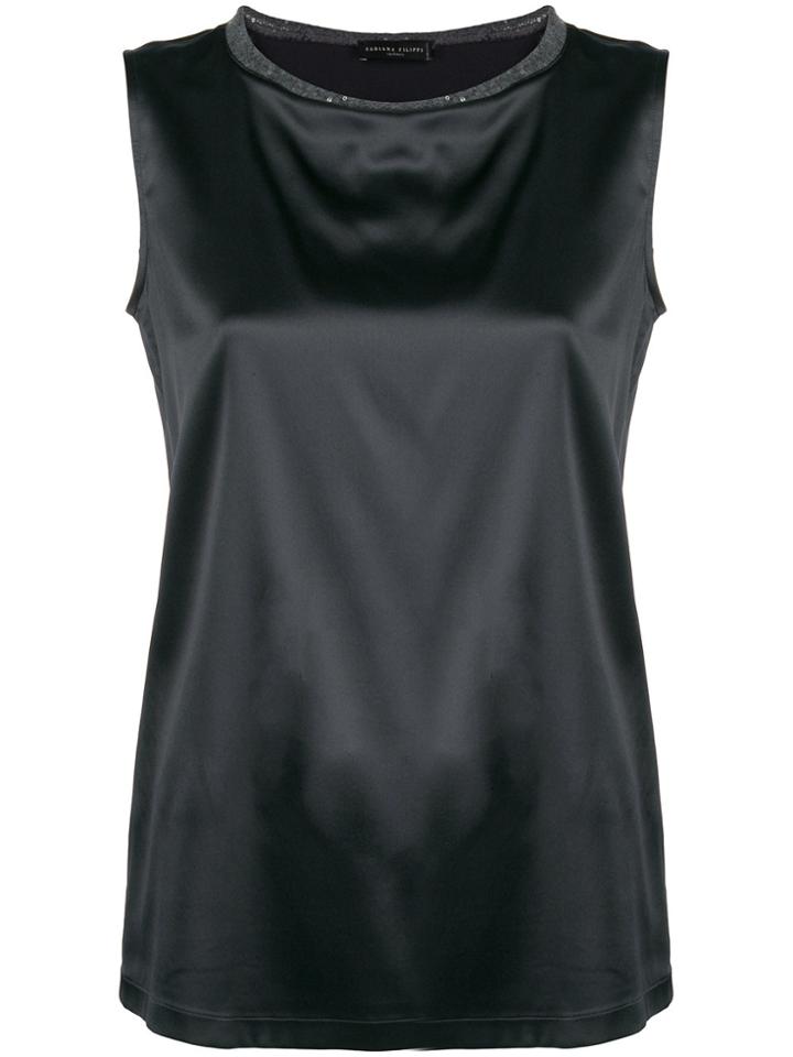 Fabiana Filippi Flared Sleeveless Blouse - Grey
