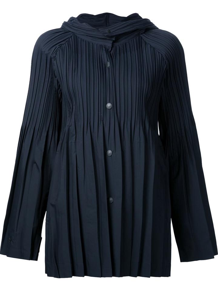 Pleats Please By Issey Miyake Hooded Pleated Jacket