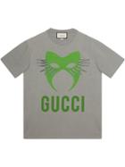Gucci Gucci Manifesto Oversize T-shirt - Grey