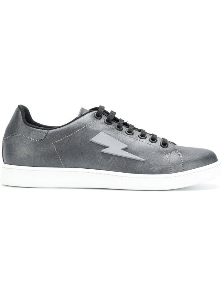 Neil Barrett Thunderbolt Tennis Sneakers - Grey