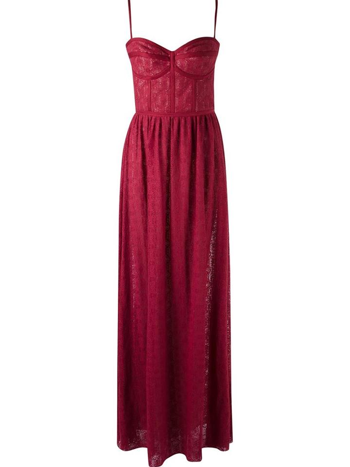 Emannuelle Junqueira Lace Party Dress, Women's, Size: 38, Red, Viscose/cotton/polyamide