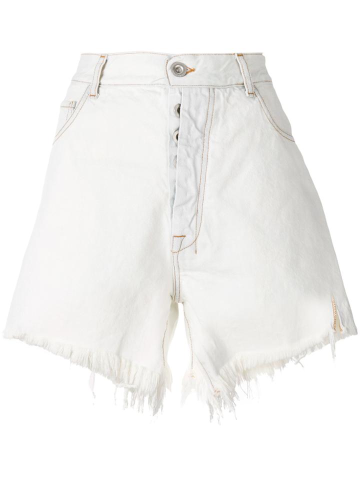 Unravel Project Denim Frayed Shots - White