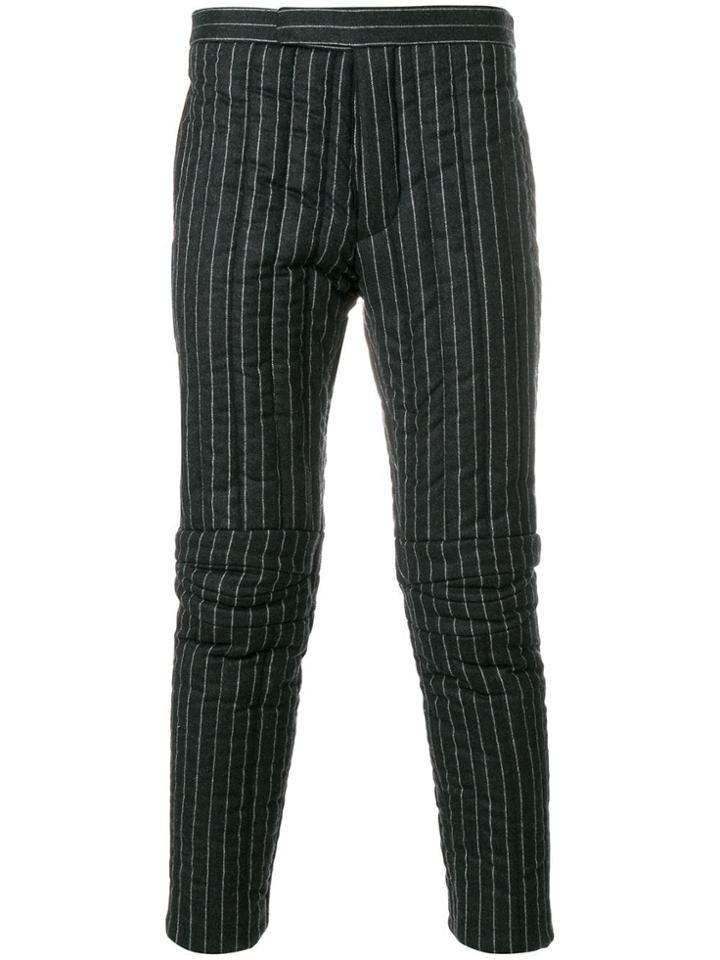 Thom Browne Articulated Quilted Chalk-striped Flannel Trouser - Grey