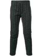 Thom Browne Articulated Quilted Chalk-striped Flannel Trouser - Grey