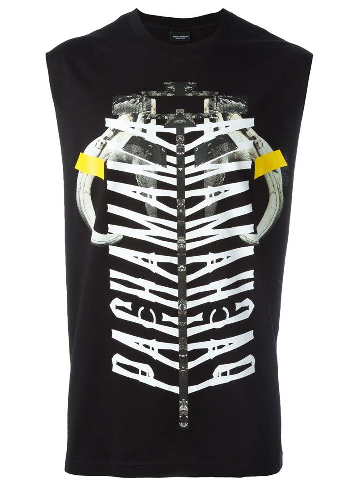 Marcelo Burlon County Of Milan Printed Tank Top, Men's, Size: Xs, Black, Cotton