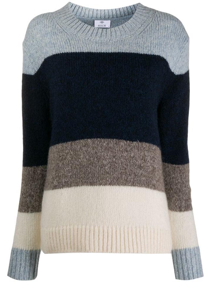 Allude Block Color Sweater - Blue
