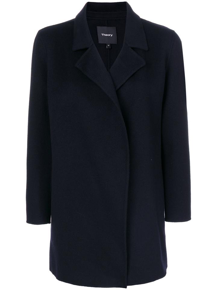 Theory Concealed Front Coat - Blue