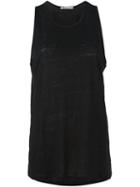 T By Alexander Wang Scoop Neck Tank Top, Women's, Size: Medium, Black, Linen/flax/silk