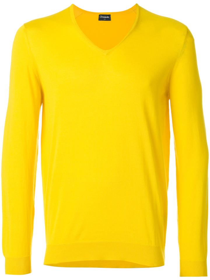 Drumohr V-neck Sweater - Yellow & Orange