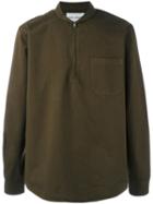 Our Legacy Shawl Collar Zipped Shirt, Men's, Size: 46, Green, Cotton
