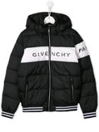 Givenchy Kids Teen Logo Print Puffer Jacket - Black
