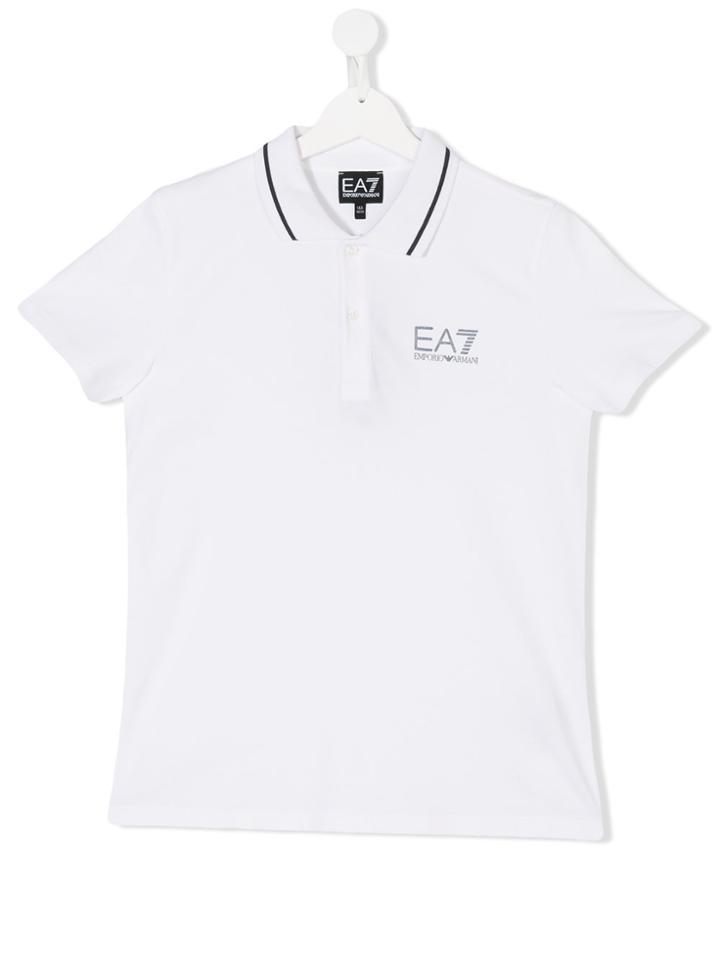 Ea7 Kids Teen Logo Polo Shirt - White