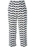 Neil Barrett Printed Trousers, Women's, Size: 40, Black, Polyester/cupro