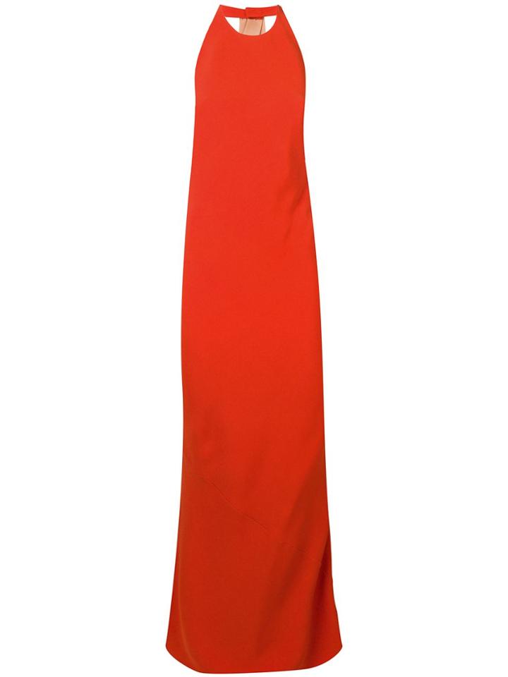 Esteban Cortazar Twisted Back Column Gown - Orange