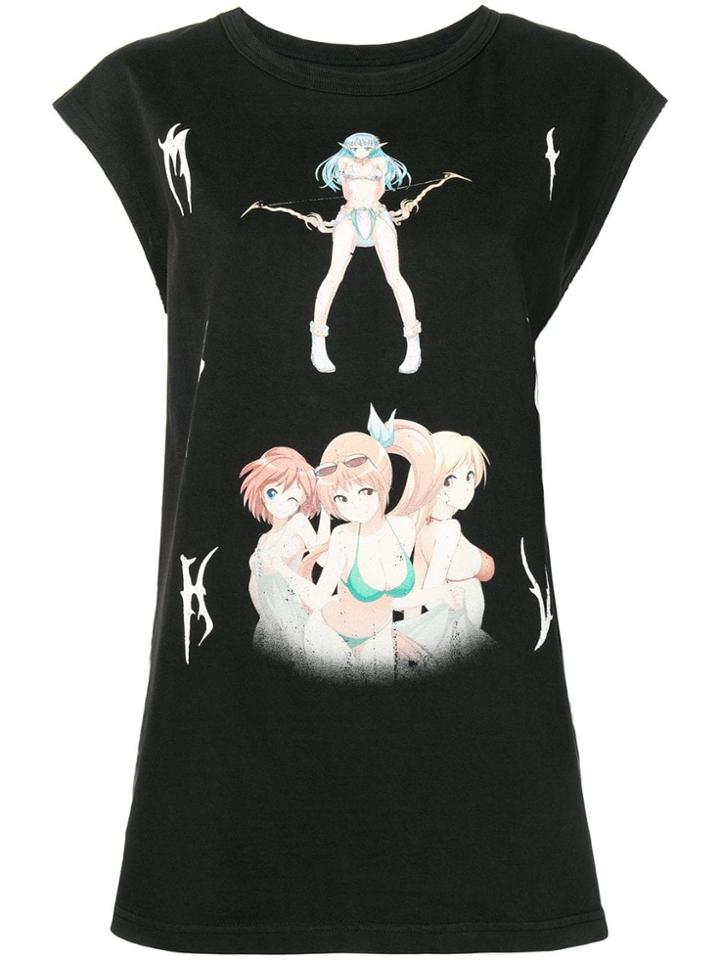 Misbhv Printed Fromt Tank Top - Black