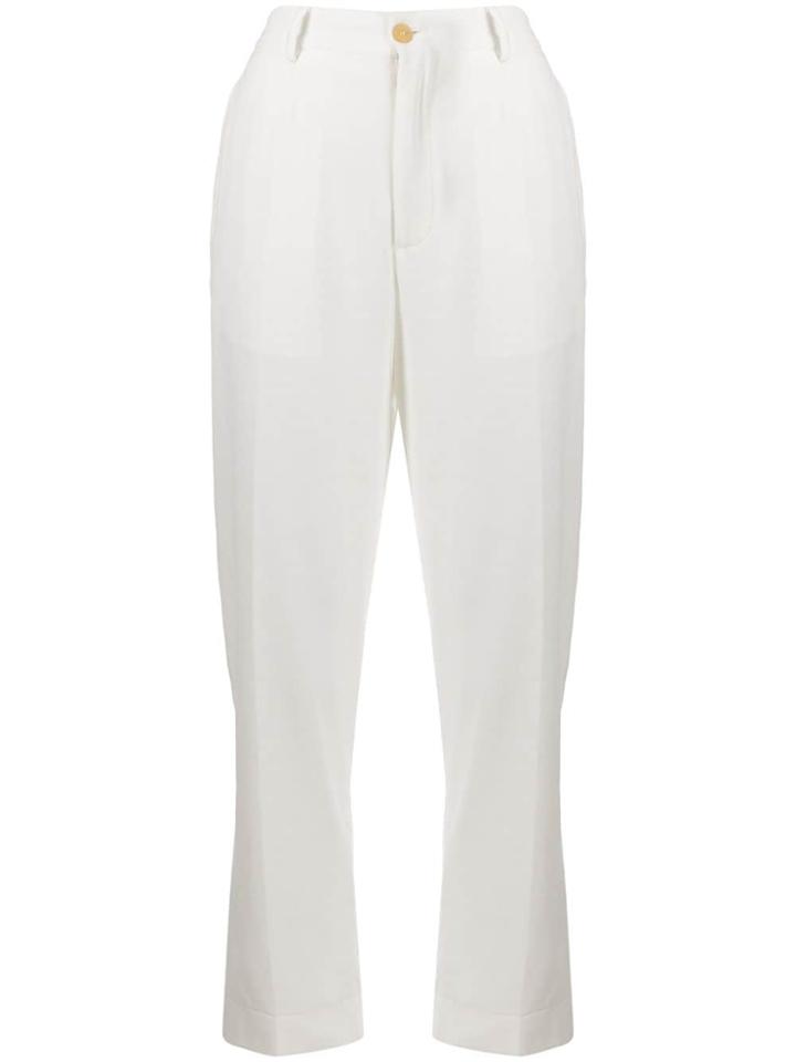 Forte Forte Tapered Velvet Trousers - White